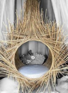 location Structure en rotin en forme de nid