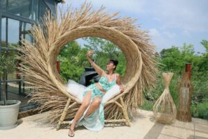 structure en rotin ovale