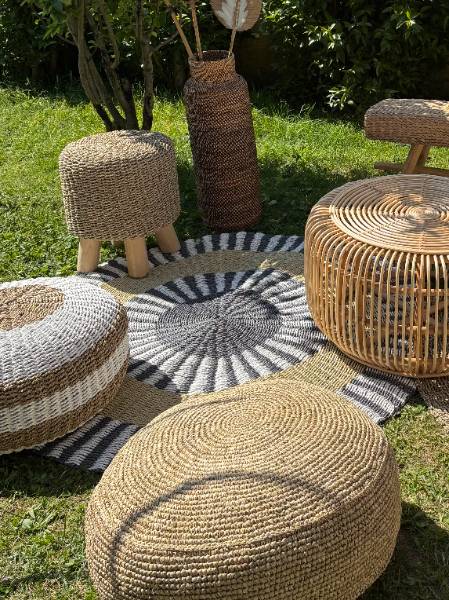 location pour événement  espace lounge en rotin