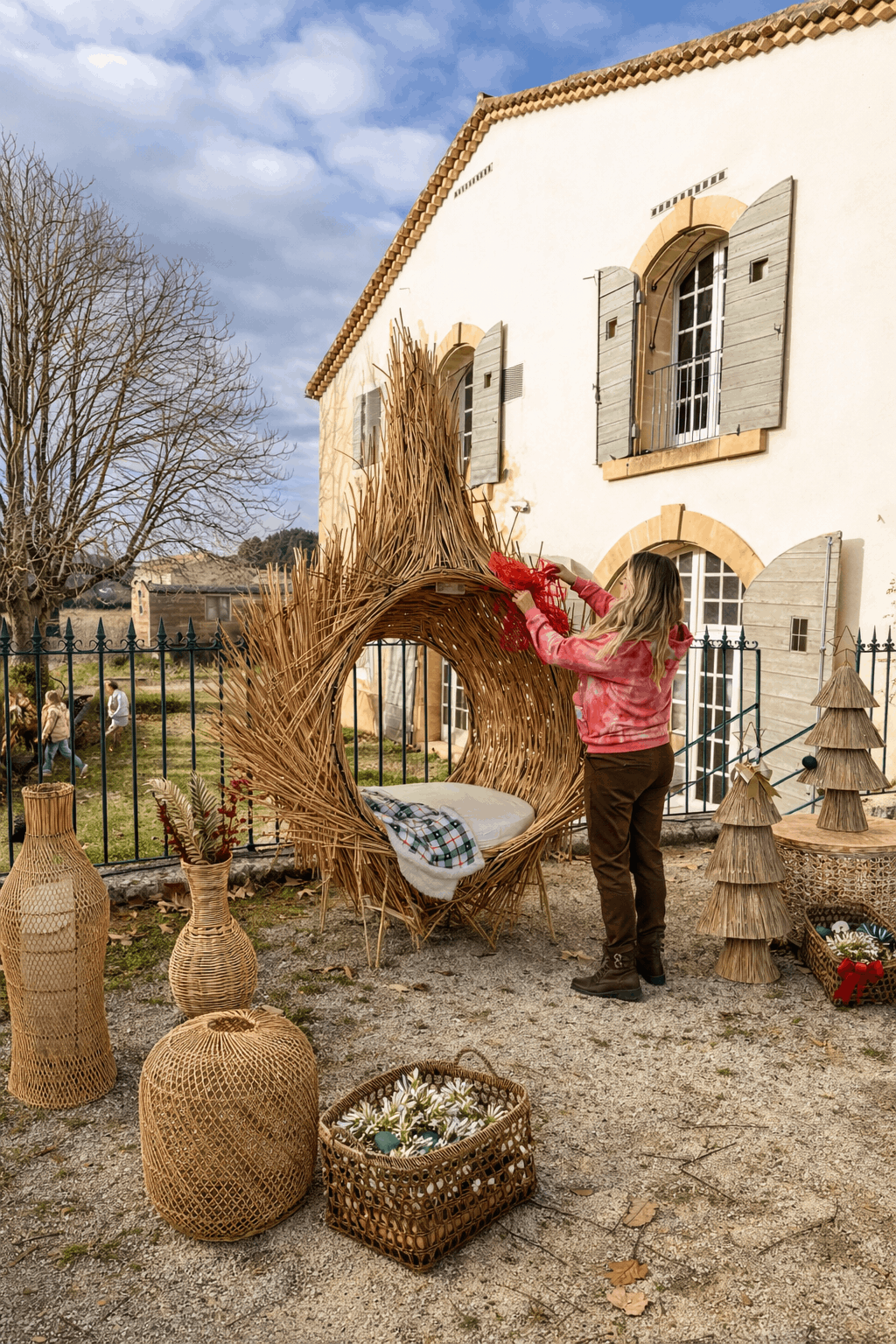 décoration mariage rotin Provence